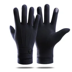 Elegante warme Handschuhe – Touchscreen-Funktion – mit Zierknopf