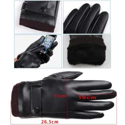 Elegante Leder Herrenhandschuhe - Touchscreen Funktion - winddicht