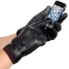 Elegante Leder Herrenhandschuhe - Touchscreen Funktion - winddicht