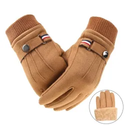 Winter-Wildlederhandschuhe - Touchscreen-Funktion - winddicht - rutschfest - unisex