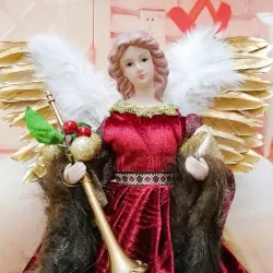 Lächelnder Engel - stehende Puppe - Weihnachtsdekoration