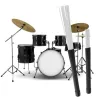 Jazz drum sticks - nylon brushes - retractable - with rubber handle - 23cm - 2 piecesDrums