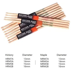 Rhythm Mate - Drumsticks - 5A / 5B / 2B / 7A - Hickory / Ahornholz