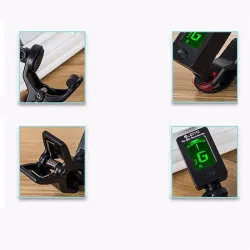 Universeller Gitarrentuner - digitaler Clip - drehbar - eingebauter Akku