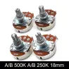 Gitarrenpotentiometer - Full Size - 18mm Split Shaft - A500K / B500K / A250K / B250K - 2 Stück