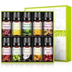 Ätherische Fruchtöle - Erdbeere / Mango / Wassermelone / Maracuja - für Diffusoren / Bäder / Kosmetik - 10 Stück