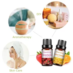 Ätherische Fruchtöle - Erdbeere / Mango / Wassermelone / Maracuja - für Diffusoren / Bäder / Kosmetik - 10 Stück