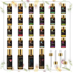 Reine natürliche ätherische Öle - für Massage / Bäder / Diffusoren - 28 Stück