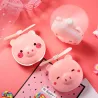 Mini pocket mirror - with fan - LED light - piggy head shapeMake-Up