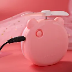 Mini-Taschenspiegel - mit Ventilator - LED-Licht - Schweinchenkopfform