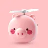 Mini pocket mirror - with fan - LED light - piggy head shapeMake-Up