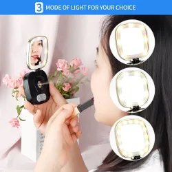 Mini Schminkspiegel - mit LED-Licht / Sprayer - Nano Mist