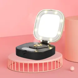Mini Schminkspiegel - mit LED-Licht / Sprayer - Nano Mist