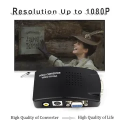 AV-zu-VGA-Adapter - RCA-VGA-Konverter - Umschaltbox - 1080P HD