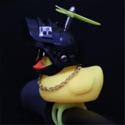 Rubber yellow duck - car dashboard decoration - toy - with propellers / lightDecoration