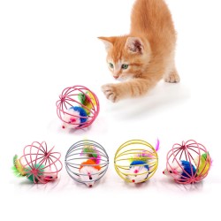 Cat toy - stick with feather / wand / bell / mouse / ballToys