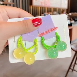 Hair elastics - with starry ball - 2 piecesHair clips