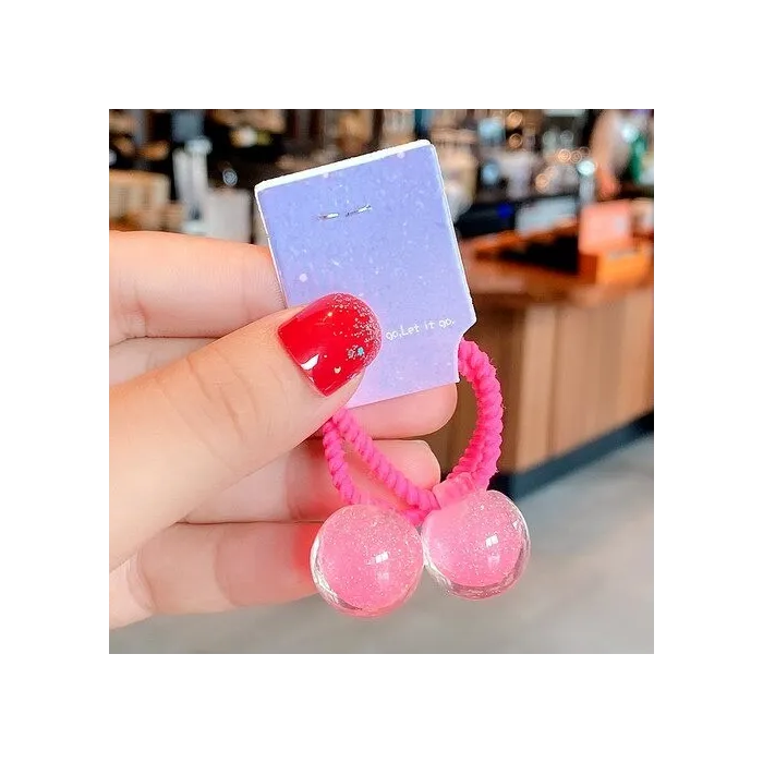 Hair elastics - with starry ball - 2 piecesHair clips