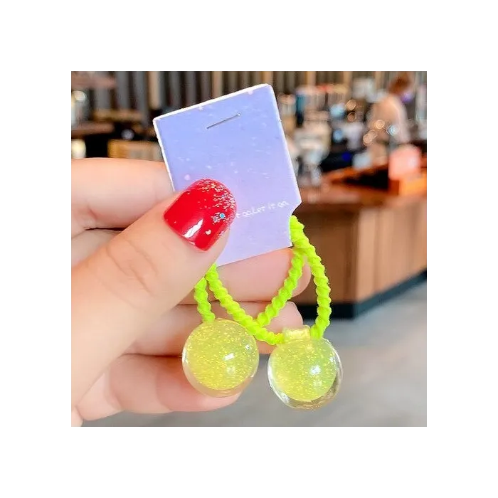Hair elastics - with starry ball - 2 piecesHair clips