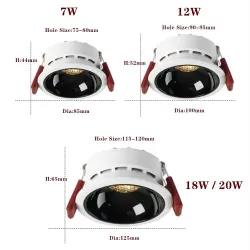 LED Deckenleuchte - Einbau - dimmbar - blendfrei - Wabendesign - 7W / 12W / 18W / 20W