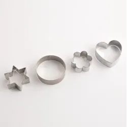 Cookie cutter mold - star / heart / flower - stainless steel - 12 piecesBakeware
