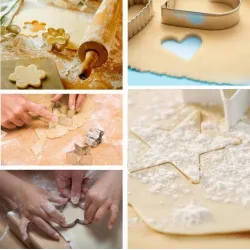 Cookie cutter mold - star / heart / flower - stainless steel - 12 piecesBakeware
