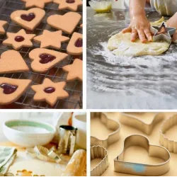 Cookie cutter mold - star / heart / flower - stainless steel - 12 piecesBakeware
