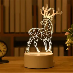 Acryl LED Nachtlicht - 3D Neonlampe - Elch / Bär / Einhorn / Weihnachtsmann