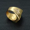 Luxuriöser Goldring - mit Jesus / Kreuz / weißer Zirkonia - unisex