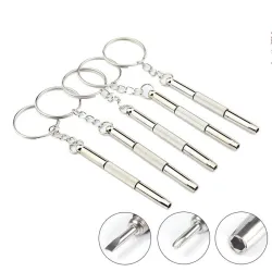 3 in 1 Schraubendreher Schlüsselbund - Mini Schraubendreher Set - 2 Stück
