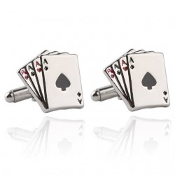 AAAA - Asse - Pokerkarten - Manschettenknöpfe