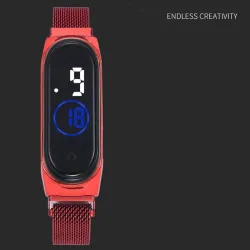 Elegante Damenuhr - Touchscreen - digital - LED - mit Magnetschließe