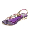 Elegante Ledersandalen mit Strasssteinen