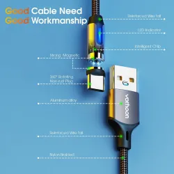 Magnetic charging cable - USB - Micro USB - type-C - fast charge - for iPhoneCables