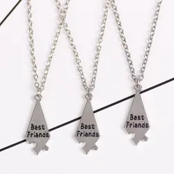 "Best Friends" - fünfzackiger Sternanhänger mit Kette - 3 - 8 Stück
