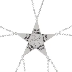 "Best Friends" - fünfzackiger Sternanhänger mit Kette - 3 - 8 Stück