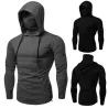 Men's long sleeve hoodie - with face coverHoodies & Sweatshirt
