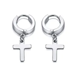 Ohrringe mit Kreuz - Unisex - Edelstahl