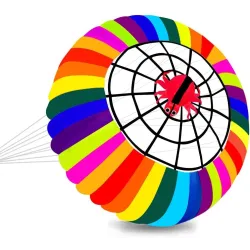 Bunter Regenbogen mit Spinne - großer Drachen - 2.5m
