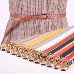 Eleganter dünner Ledergürtel - verstellbar