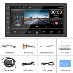 Universal car radio - MP5 player - 2 Din - Android - Bluetooth - GPS - MirrorLink - touch screen - camera