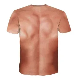 Kreatives Kurzarm-T-Shirt - mit 3D-Druck - starke Muskeln / Tattoo