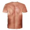 Kreatives Kurzarm-T-Shirt - mit 3D-Druck - starke Muskeln / Tattoo