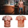 Creative short sleeve t-shirt - with 3D printing - strong muscles / tattooT-shirts