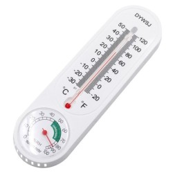 Wall hanging thermometer - temperature / humidity meter - indoor / outdoor - 23cm