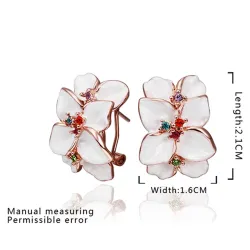 Ohrstecker in Blumenform - mit mehrfarbigem Zirkon - Roségold