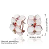 Ohrstecker in Blumenform - mit mehrfarbigem Zirkon - Roségold