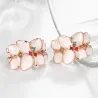Ohrstecker in Blumenform - mit mehrfarbigem Zirkon - Roségold