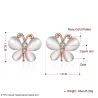 Roségoldene Ohrstecker - mit Kristallen / weißer Opal - Schmetterlingsform