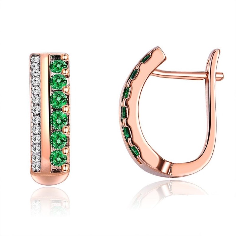 Luxurious rose gold earrings - with cubic zirconia